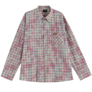 Soft Girl Plaid Button-Up Shirt