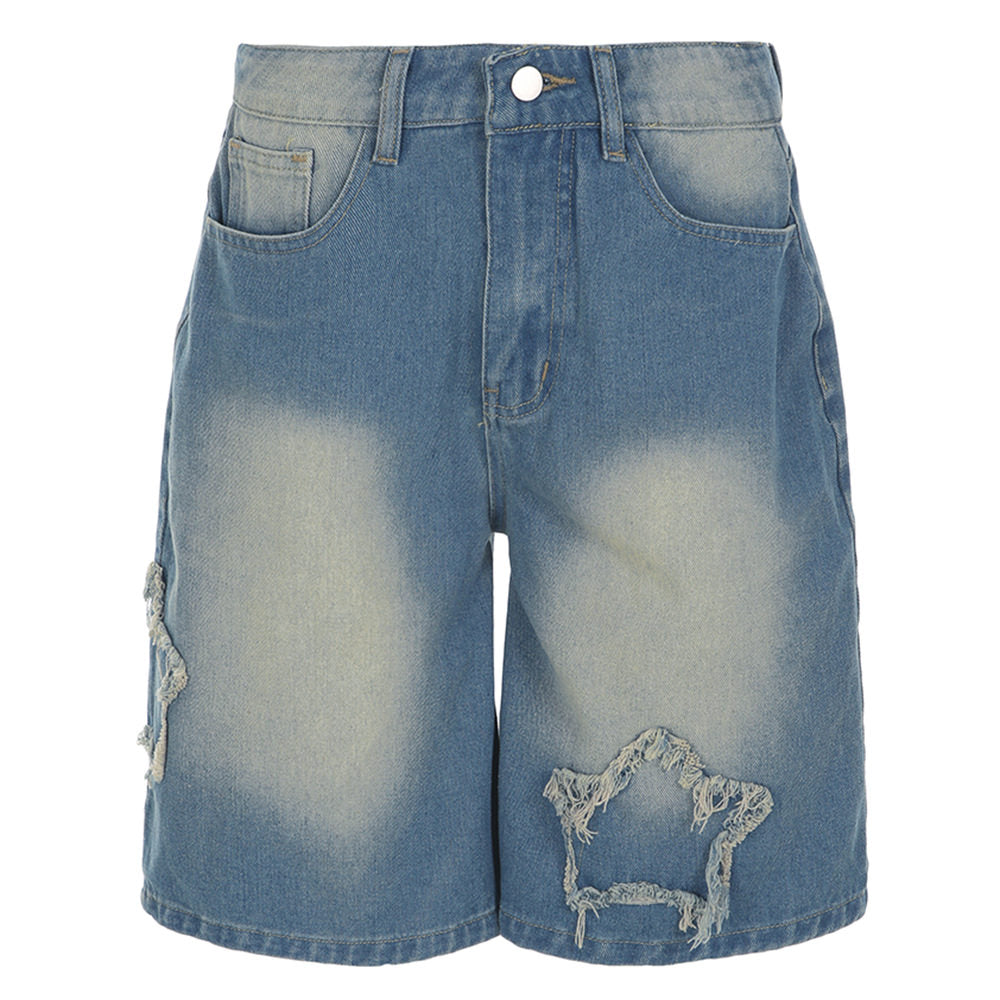 Star Girl Vintage Wash Denim Shorts