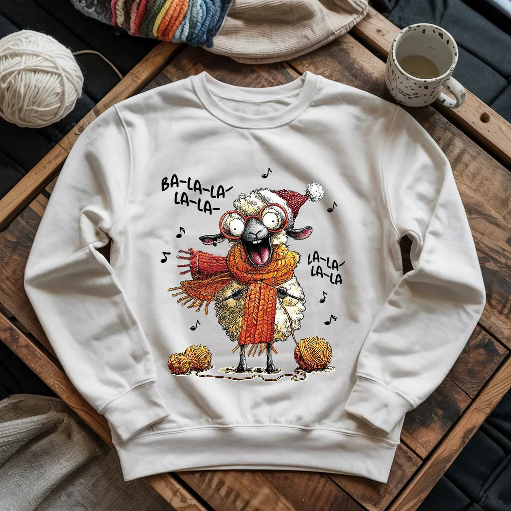 Fa-la-la Knitting Sheep Sweatshirt