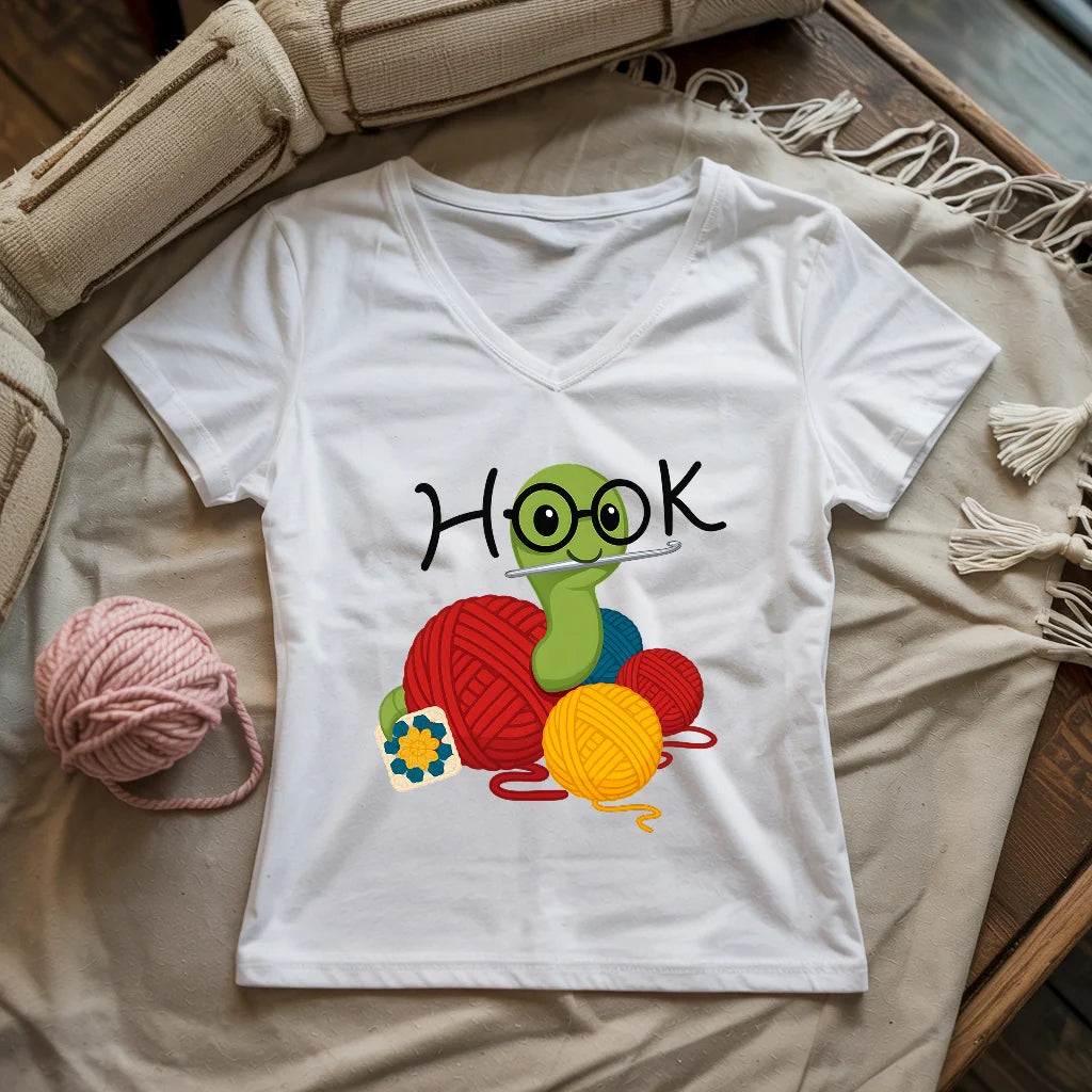 Hook Worm Lady V-neck