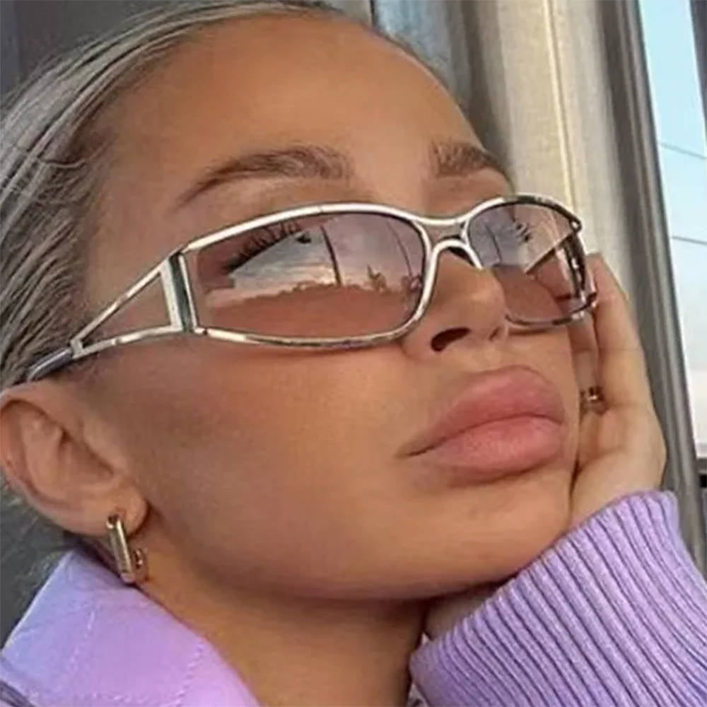 Glitch Mode Angular Wrap Sunglasses