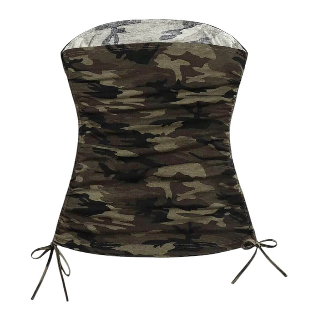 Y2K Camouflage Tube Top